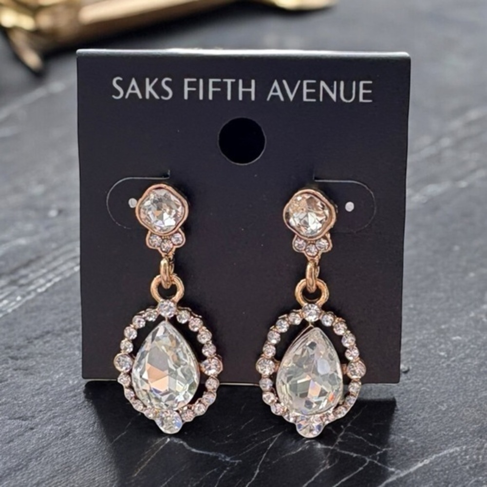 3/$40 Saks Fifth Avenue Crystal Drop Dangle Earrings